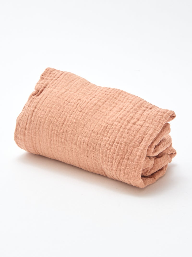 Lot de 2 draps housse gaze doux Rose - Kiabi