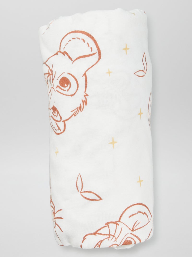 Lot de 2 draps housses 'Disney' Blanc/jaune - Kiabi