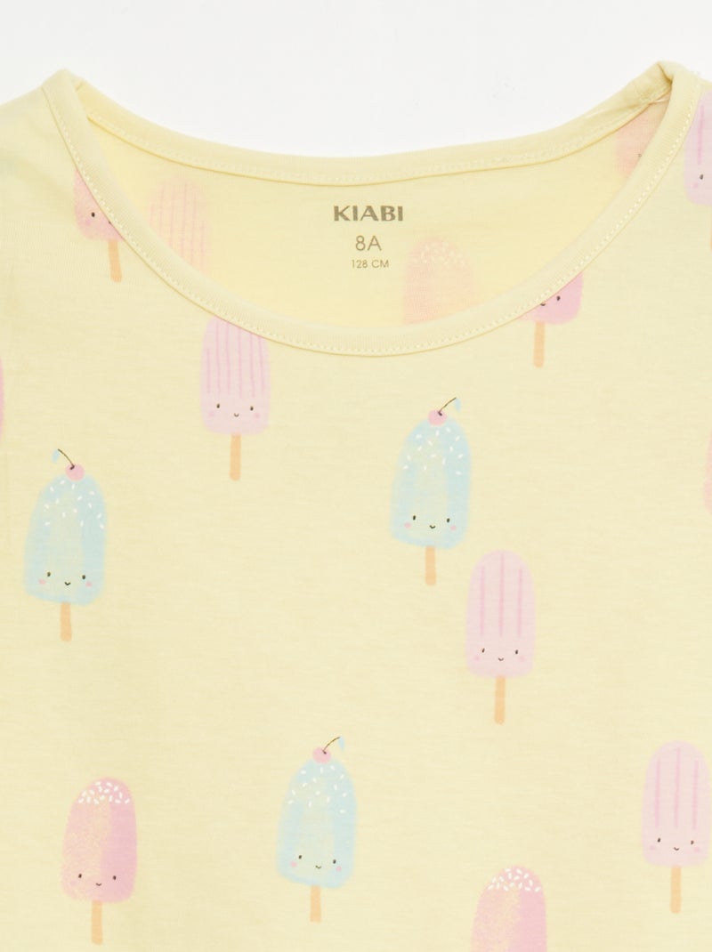 Lot de 2 ensembles de pyjama court en jersey coton Jaune - Kiabi