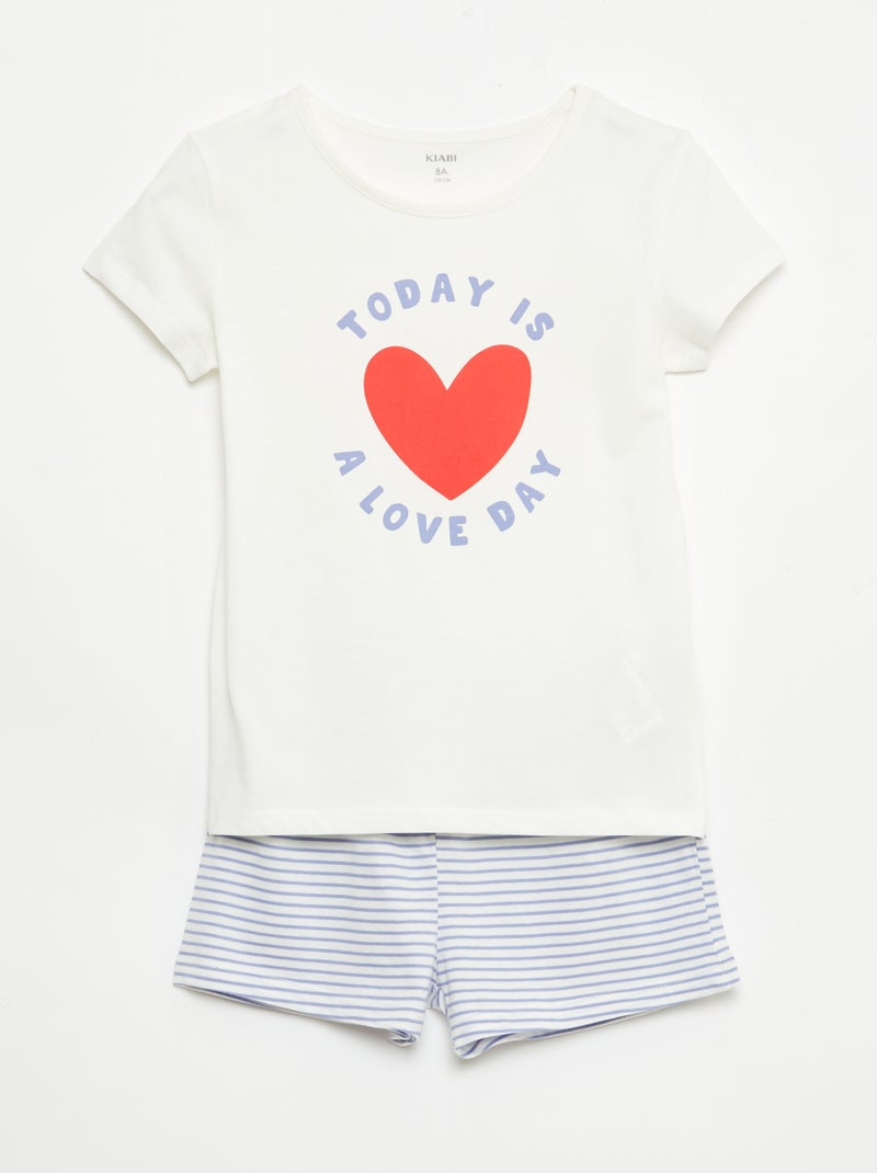 Lot de 2 ensembles de pyjama court en jersey coton Rose - Kiabi