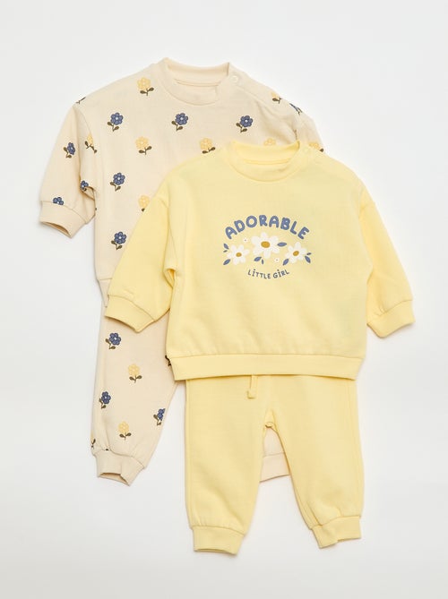 Lot de 2 ensembles pull + pantalon en coton - Kiabi