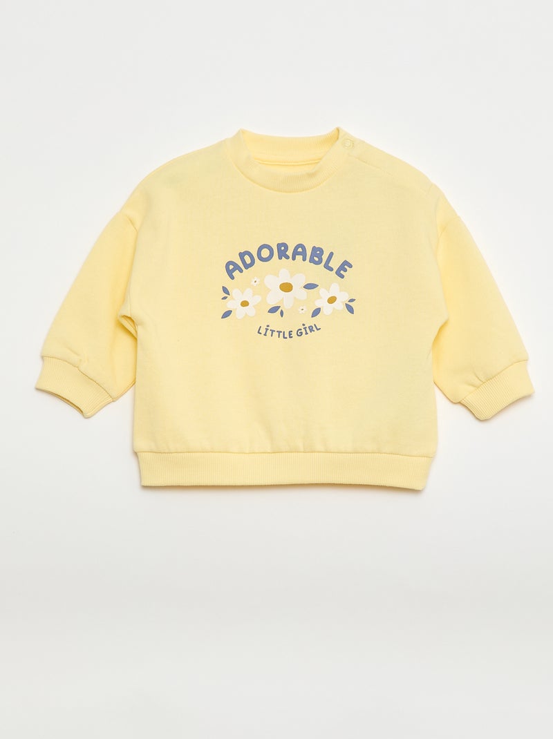 Lot de 2 ensembles pull + pantalon en coton Jaune - Kiabi