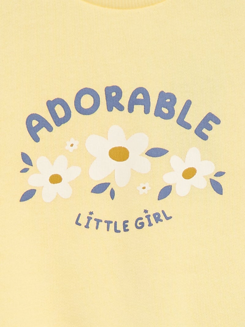 Lot de 2 ensembles pull + pantalon en coton Jaune - Kiabi