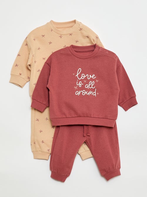 Lot de 2 ensembles pull + pantalon en coton - Kiabi