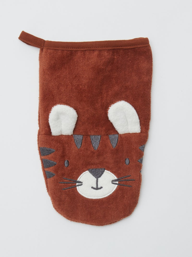 Lot de 2 gants de toilette enfant - Kiabi Home Marron - Kiabi