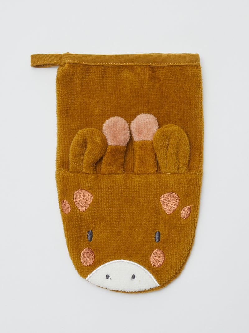 Lot de 2 gants de toilette enfant - Kiabi Home Marron - Kiabi