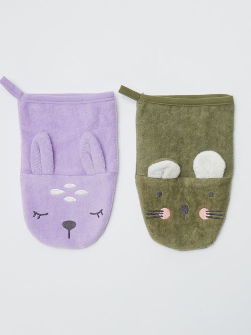 Lot de 2 gants de toilette enfant - Kiabi Home - Kiabi