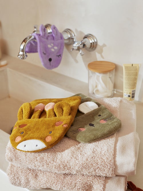 Lot de 2 gants de toilette enfant - Kiabi Home - Kiabi