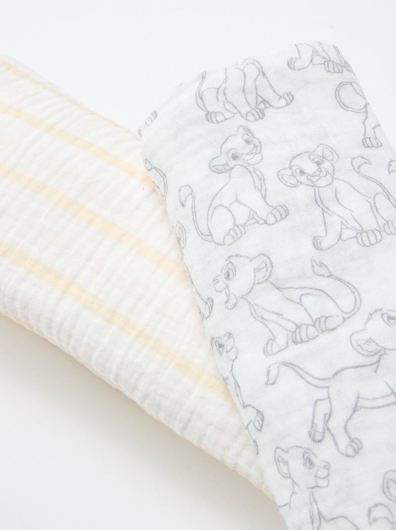 Lot de 2 langes 'Disney' en gaze de coton Blanc - Kiabi