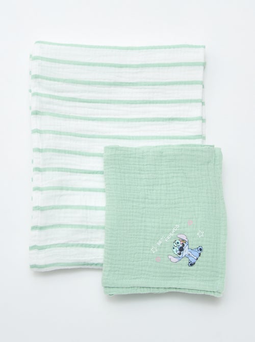 Lot de 2 langes 'Disney' en gaze de coton - Kiabi