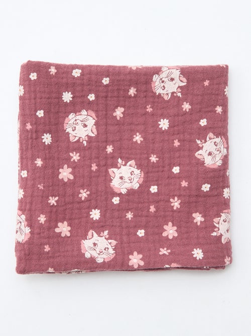 Lot de 2 langes 'Disney' 'Marie' en double gaze de coton 60x60 cm - Kiabi