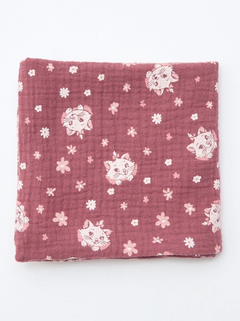 Lot de 2 langes 'Disney' 'Marie' en double gaze de coton 60x60 cm Rouge - Kiabi