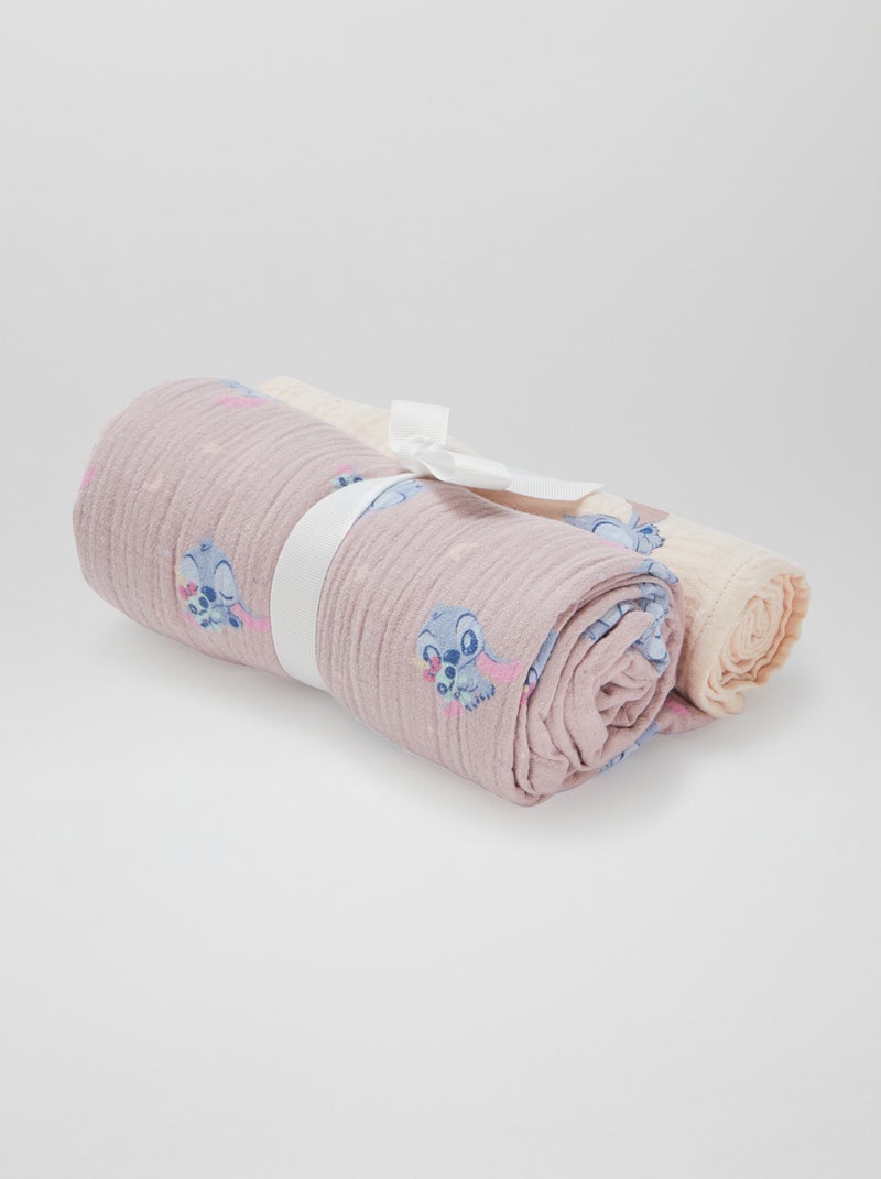 Lot de 2 langes 'Stitch' de 'Disney' - 2 pièces ROSE - Kiabi