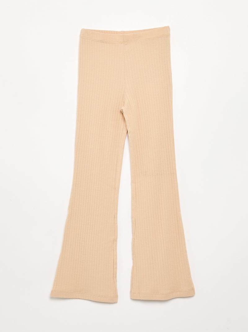 Lot de 2 leggings - 1 uni + 1 imprimé Marron - Kiabi