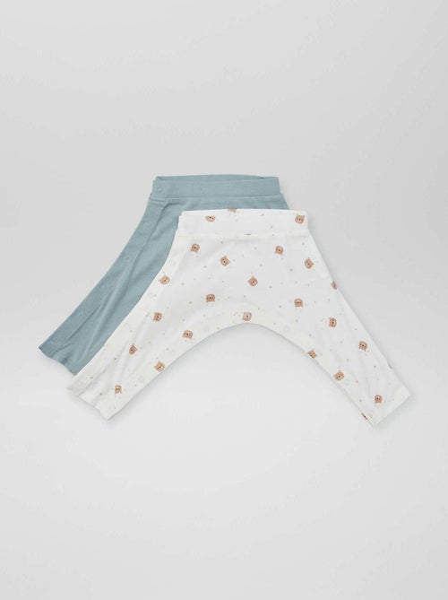 Lot de 2 leggings avec pressions - collection facile à enfiler - Kiabi