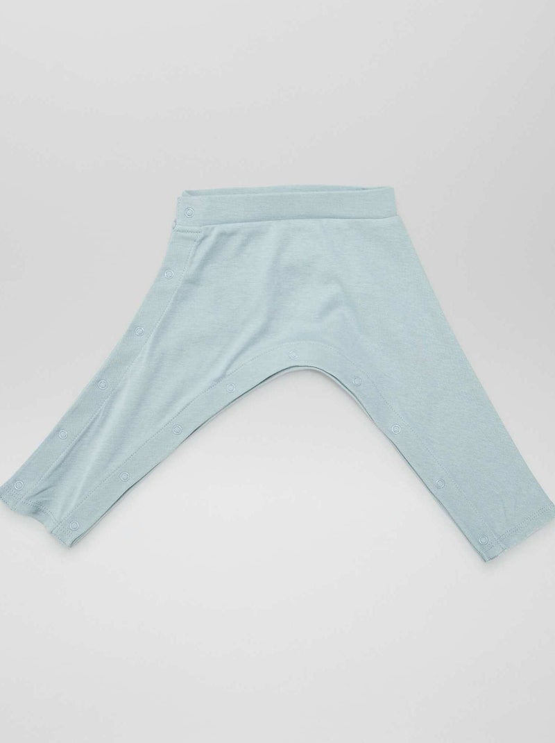 Lot de 2 leggings avec pressions - collection facile à enfiler Blanc/vert - Kiabi