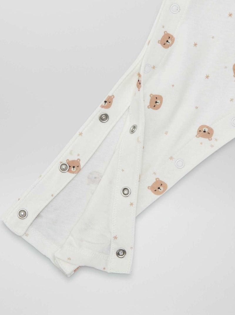 Lot de 2 leggings avec pressions - collection facile à enfiler Blanc/vert - Kiabi