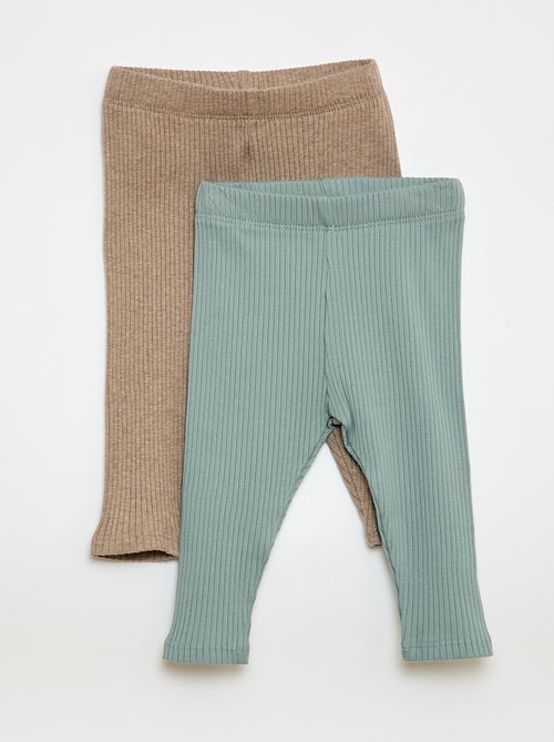 Lot de 2 leggings côtelés - Kiabi