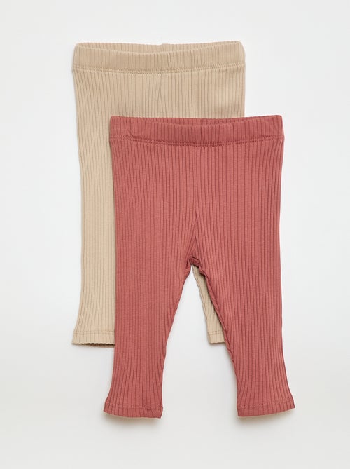 Lot de 2 leggings côtelés - Kiabi