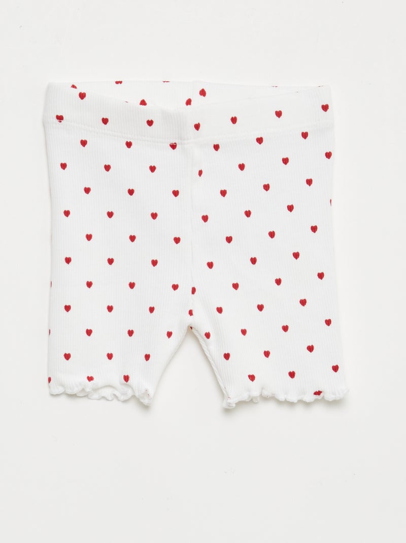 Lot de 2 leggings côtelés Blanc - Kiabi
