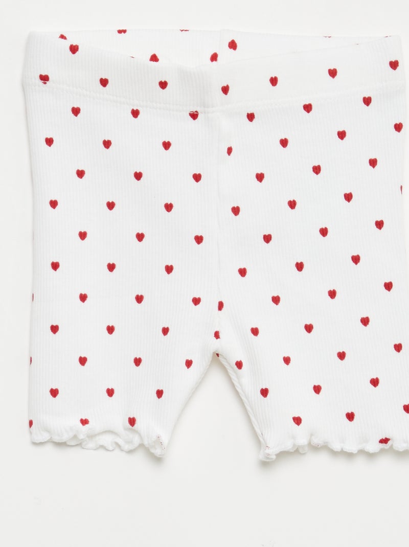 Lot de 2 leggings côtelés Blanc - Kiabi