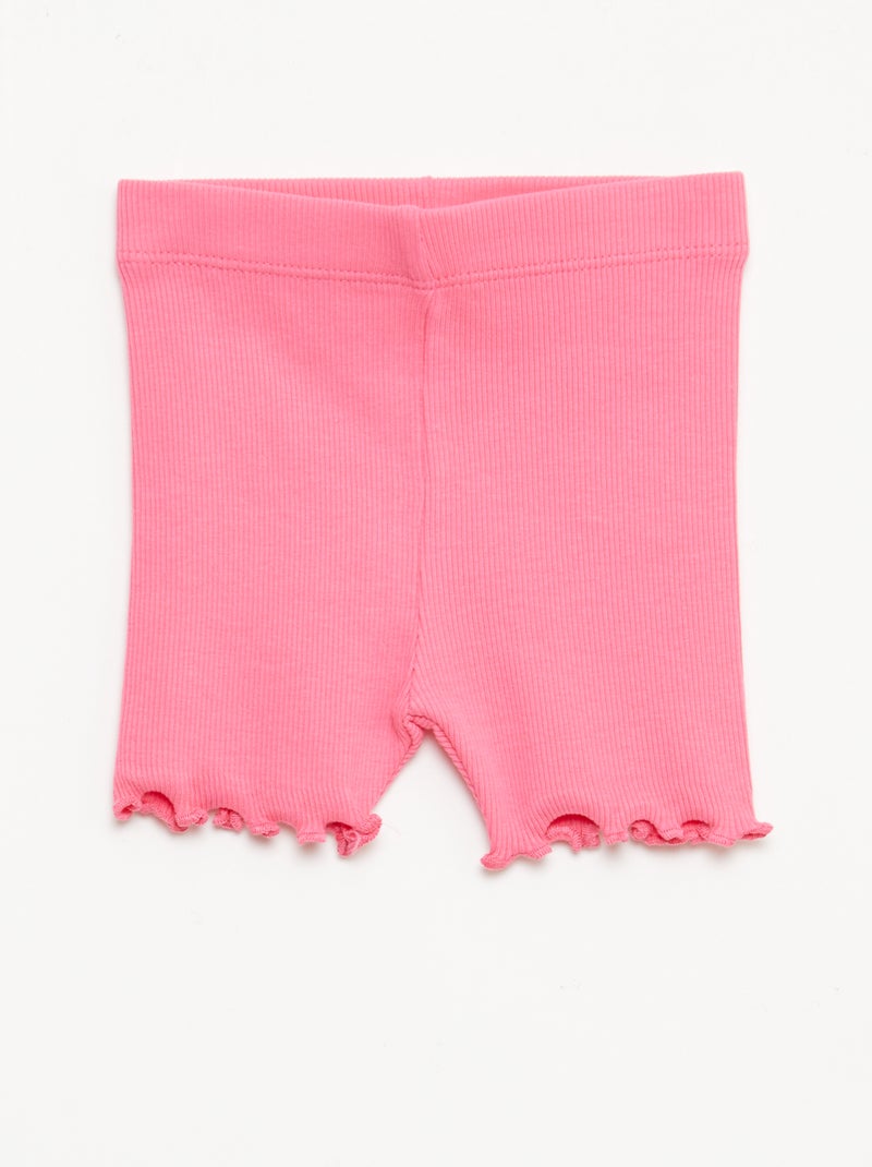 Lot de 2 leggings côtelés Blanc - Kiabi