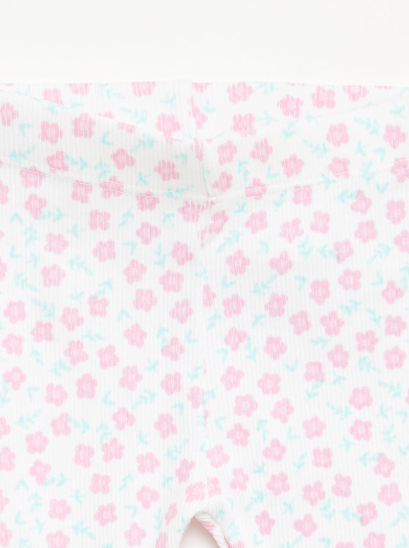 Lot de 2 leggings côtelés Blanc - Kiabi