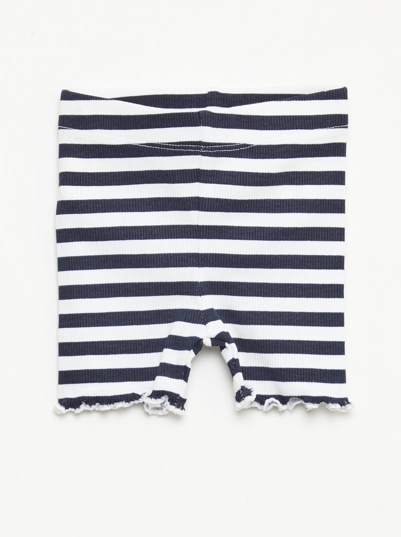 Lot de 2 leggings côtelés Bleu - Kiabi