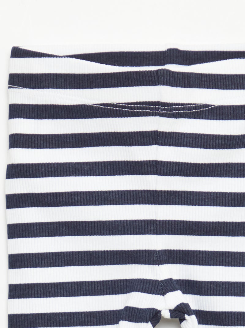 Lot de 2 leggings côtelés Bleu - Kiabi