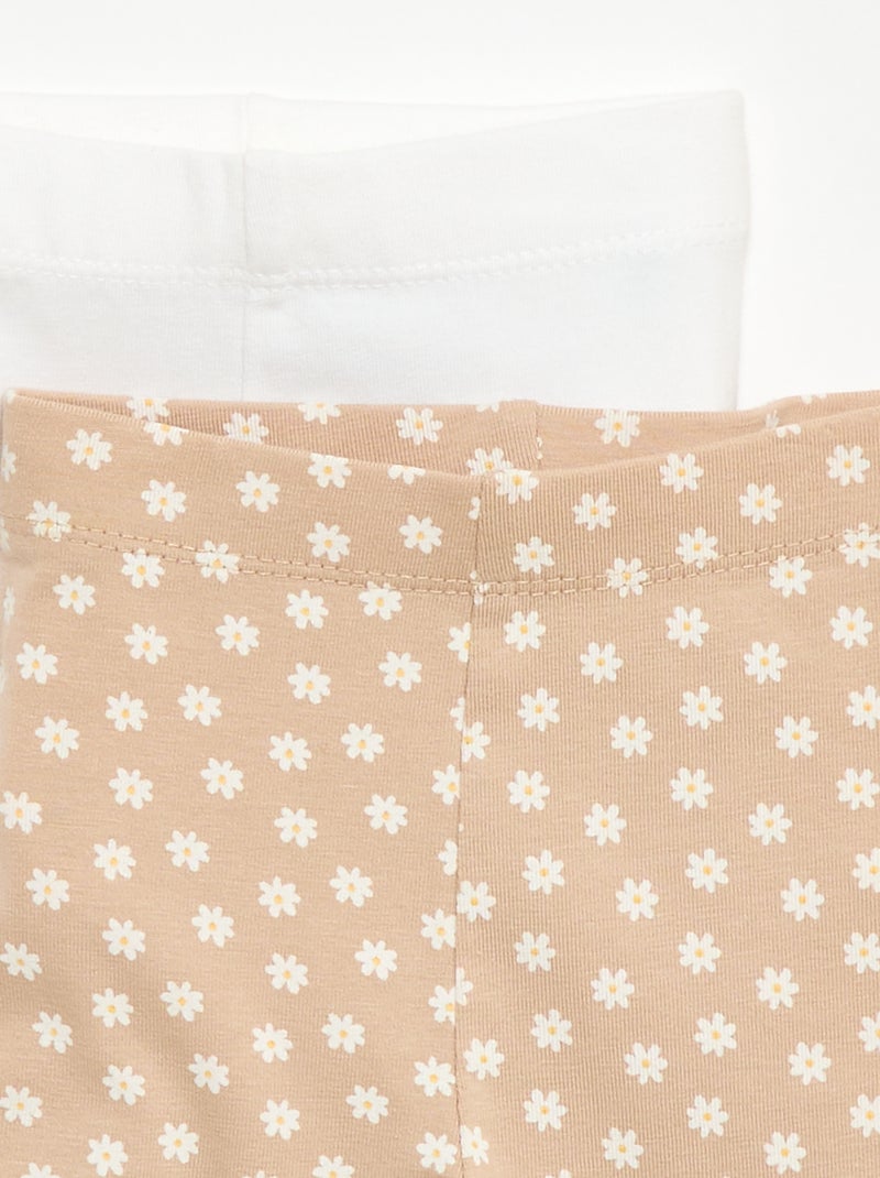 Lot de 2 leggings courts Beige - Kiabi
