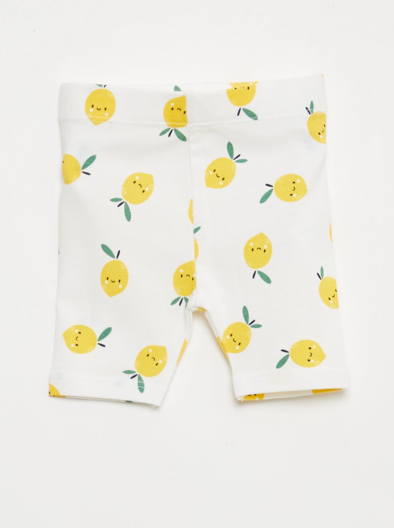 Lot de 2 leggings courts Jaune - Kiabi
