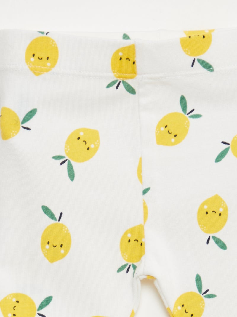 Lot de 2 leggings courts Jaune - Kiabi