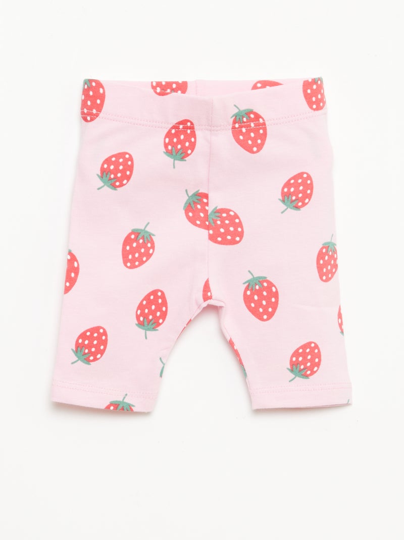 Lot de 2 leggings courts Rose - Kiabi