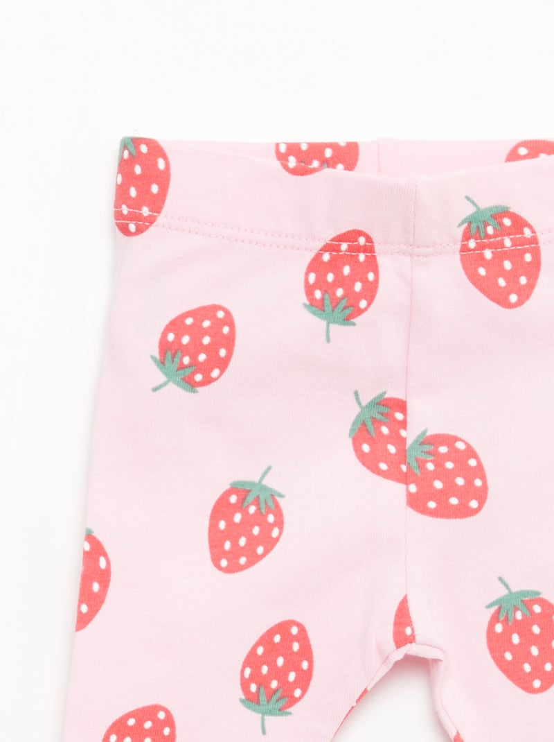 Lot de 2 leggings courts Rose - Kiabi