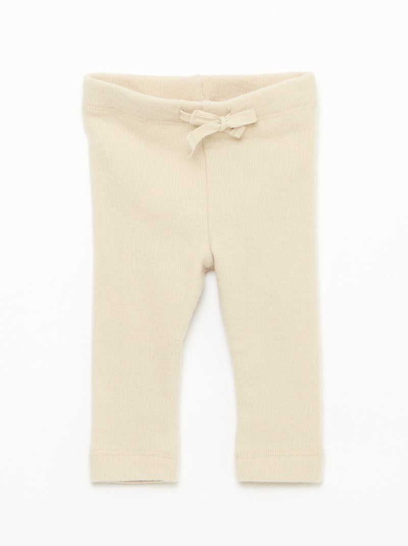 Lot de 2 leggings en maille doudou Beige/gris - Kiabi