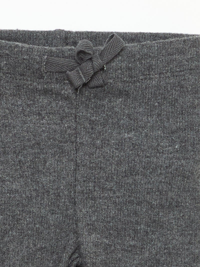 Lot de 2 leggings en maille doudou Beige/gris - Kiabi