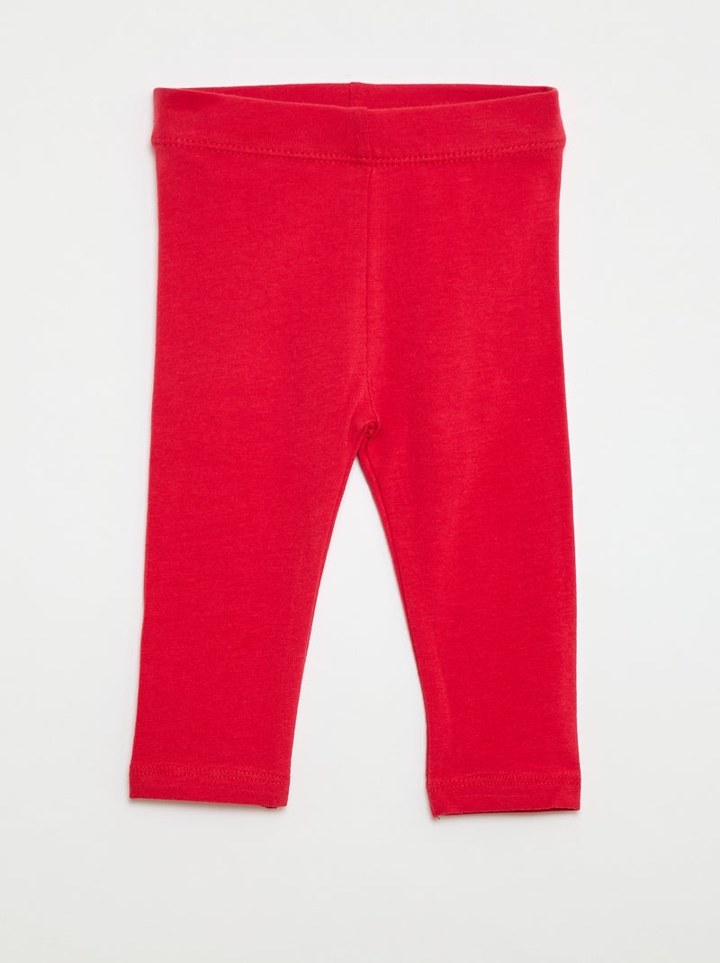 Lot de 2 leggings longs Blanc/rouge - Kiabi