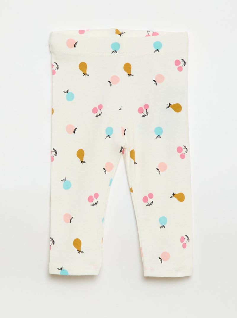 Lot de 2 leggings longs Blanc/violet - Kiabi