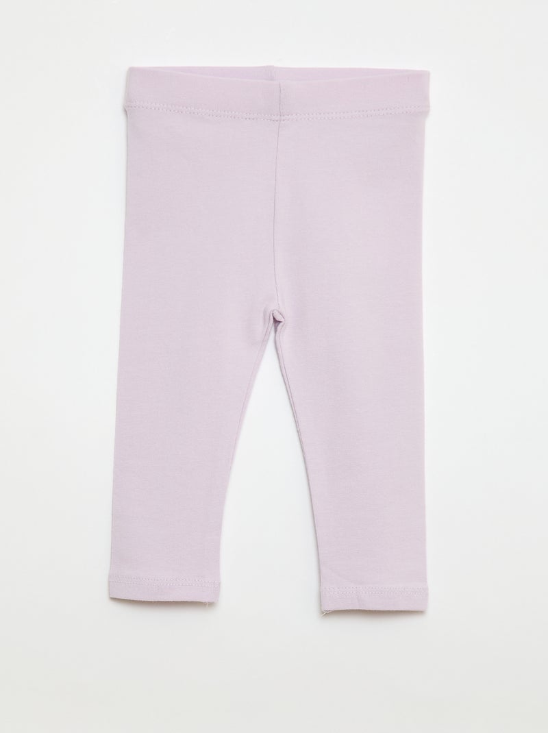Lot de 2 leggings longs Blanc/violet - Kiabi