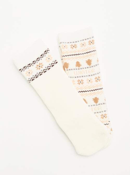 Lot de 2 paires de chaussettes chaudes - Noël - Kiabi