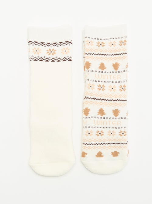 Lot de 2 paires de chaussettes chaudes - Noël - Kiabi