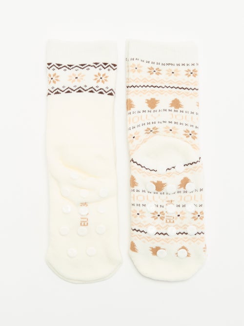 Lot de 2 paires de chaussettes chaudes - Noël - Kiabi