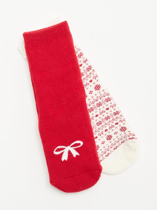 Lot de 2 paires de chaussettes chaudes - Noël - Kiabi