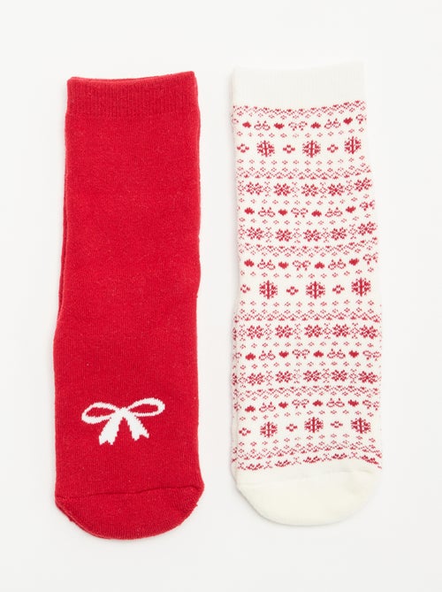 Lot de 2 paires de chaussettes chaudes - Noël - Kiabi