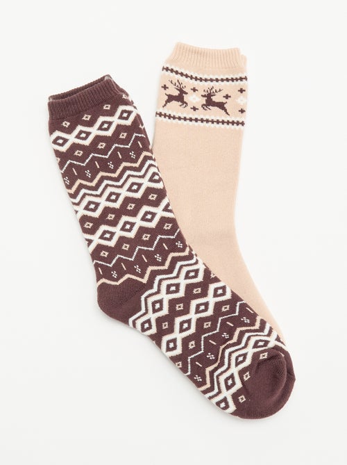 Lot de 2 paires de chaussettes doublées - Kiabi
