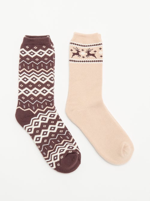 Lot de 2 paires de chaussettes doublées - Kiabi