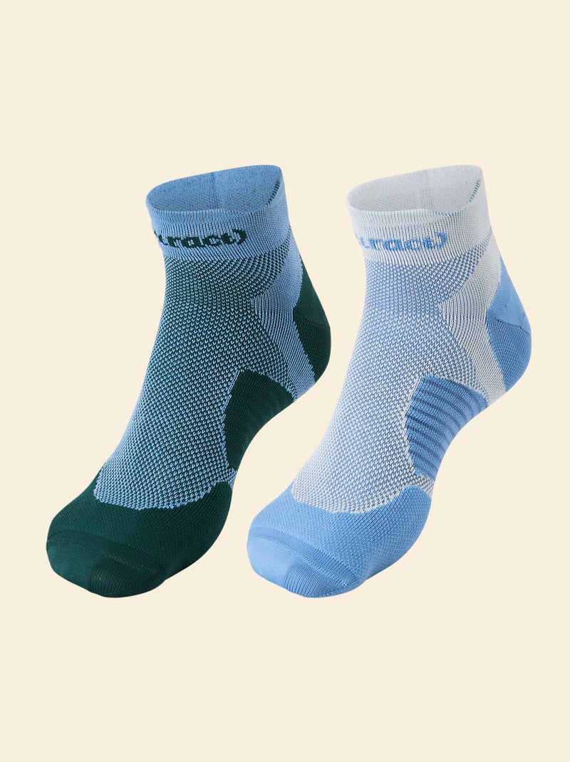 Lot de 2 paires de chaussettes (ekstract) compressives en coton Bleu - Kiabi