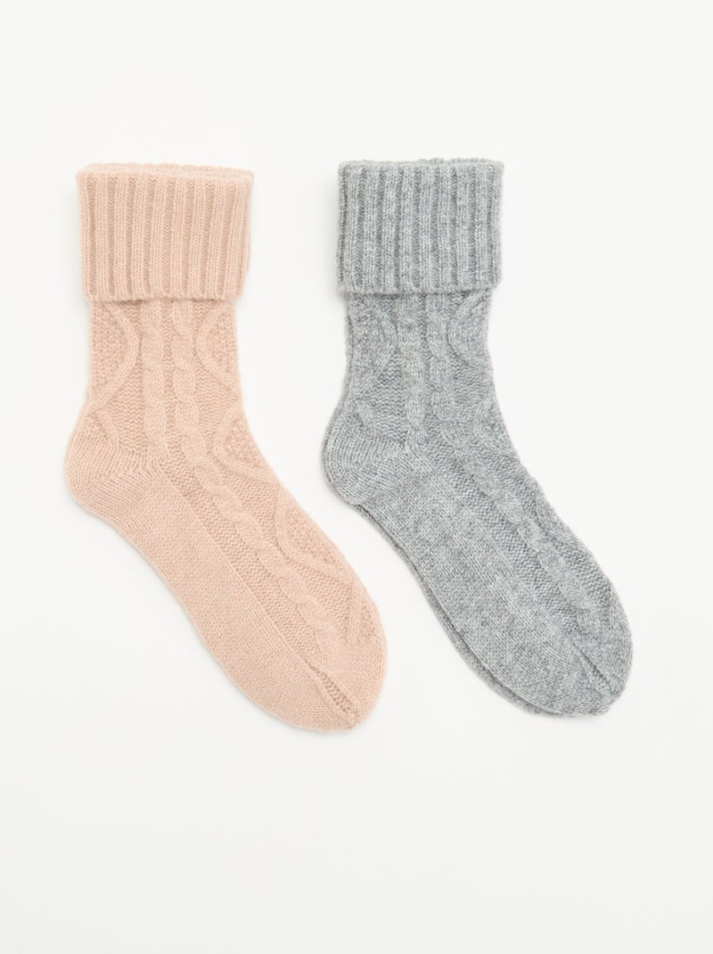 Lot de 2 paires de chaussettes Gris - Kiabi