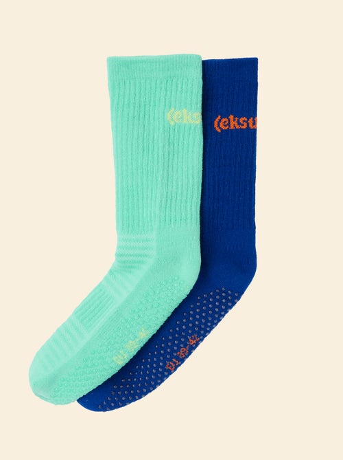 Lot de 2 paires de chaussettes hautes anti-dérapantes - (ekstract) - Kiabi Lot de 2 paires de chaussettes hautes anti-dérapantes - (ekstract) - Kiabi