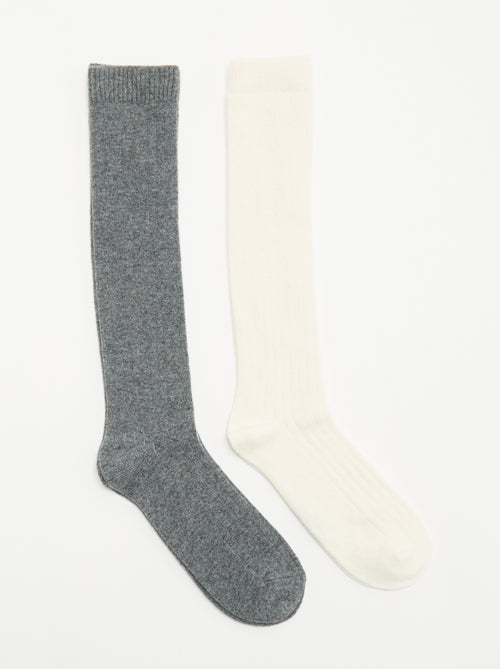 Lot de 2 paires de chaussettes hautes - Kiabi Lot de 2 paires de chaussettes hautes - Kiabi